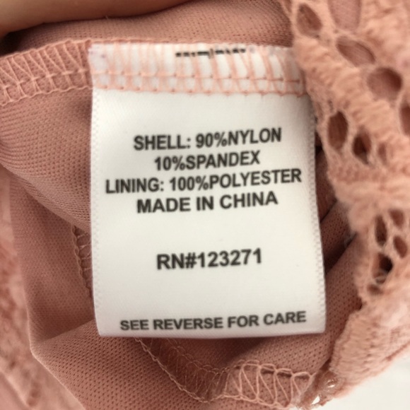 Stella Tweed Pink Cold Shoulder Cropped Lace top - Picture 4 of 7